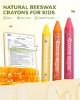 Jupitearth 24 Non-toxic Beeswax Crayons Jumbo Toddler Washable Mess-free Art