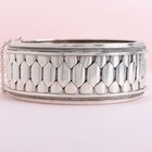 Antique Victorian Etruscan Revival Sterling Silver Wide Cuff Bracelet