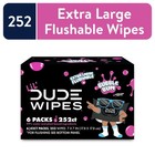 Lil  Dude Flushable Wipes  Extra Large Bubble Bum Wet Wipes  252 Count  6 Pack