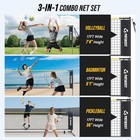 Patiassy 5 1-7 4  Pickleball Volleyball Badminton Set 17ft Sports Net With Poles