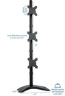 Triple Vertical Lcd Monitor Height Adjustable Desk Mount Stand For 3 Screens    
