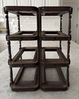 Set Of Two Antique Singer Treadle Sewing Machine Cabinet Triple Drawer Frames