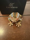 Kalifano Frog Figurine Keepsake Box Made With Crystals