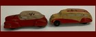 Vtg Sun Rubber Company 4    Toy Cars - Set Of 2 - Red Cars sedans - Usa Made