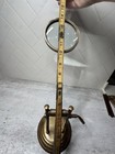 Vintage Brass Adjustable Desk Magnifying Glass Stand Leather Handle 14 5   