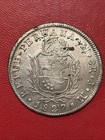Peru 8 Reales 1827 Limae Lm Jm Km 142 3  900 Silver Liberty Standing Lima Coin