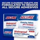 Secure Waterproof Denture Adhesive - Zinc Free - Extra Strong 12 Hour Hold - 1 4