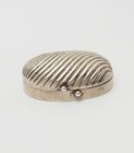Vintage Sterling Silver Art Deco Style Ribbed Design Trinket Pill Box By Zina
