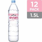 Evian Natural Spring Water  1 5 L Bottle  pack Of 12  50 7 Fl Oz 