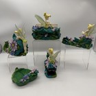Disney Tinkerbell Desk Accessory Set Stapler Tape Dispenser Card Hold Leaf Resin
