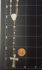 Vintage Sterling Silver Crucifix Rosary Cross Necklace 39 Grams 29  Ball Chain
