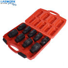 9pcs Deep Impact Socket Set 1 2  Drive Metric Axle Hub Nut Socket 29-38mm