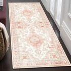 Washable Runner Rug 2 x6  long Boho Pink Rug Runners For Hallways   Non Slip    