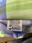 Pair Of 28    Euro Square Pillow Shams Blue Green Jewel Plaid Cotton Check Cottage