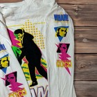 Wham  T-shirt Mens Small White Long Sleeve George Michael 80s Rock Graphic Tee