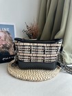 Chanel Gabrielle Small Hobo Bag  Woven Lambskin Beige black  Cc Charm
