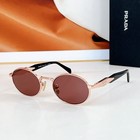Prada Pr 65zs Women Sunglasses Pale Gold Light Purple Brown Lenses Authentic