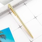 6 Pcs Golden Slim Metal Ballpoint Pen 1mm Medium Point Black Ink Smooth Writing