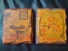 Set Of 8 Vintage Rough-edged Wood Animal Plaques - 3     4  - Images By Vivian