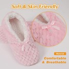 Soft Slipper Socks Warm Cozy Fuzzy Sleeper Non-slip Sole Lined 8 5-9 5 Pink