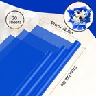Blue Flower Wrapping Paper Florist Bouquet Waterproof Packaging 20 Sheets