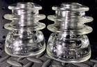  2x  Vintage Hemingray No  56  clear  Glass Insulator Made In Usa     2x Mounts 