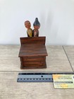 Vintage Mechanical Jewelry Box Wooden Toy Italian Anri Souvenir Folk Art Kissing