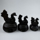 Vintage Indian Brass Apothecary Rooster Weight Set 10 Pc Graduated Balance Scale