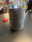 Vintage Bromwell s 3 Cup Measuring Sifter Metal  Wood Red Handle  Usa