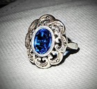 Vintage 1930s Silver Spinel Ring Marcasites 7