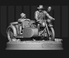 1 24 Resin Adventurer 2 Figures W motorbike Unpainted Unassembled 7809