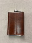 8oz Leather Wrapped Stainless Steel Whiskey Flask - Leak Proof Pocket Hip Flask