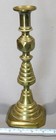 Antique Pair Brass Candlestick Holders Push Up British Registry Queen Anne 1893