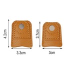4-piece Leather Finger Protector Coin Thimble Pads For Hand M l  Yellow