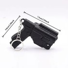2pcs Mini Pistol Keychain Set Cool Gun Model Keyring Accessories Gift For Kids