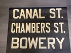 Nyc Subway Roll Sign Vintage 2 Sided Canal Street Chambers St  Bowery Canarsie
