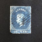 Ceylon 1861 - 1d Stamp-one Penny-queen Victoria-used-sg 28    