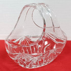 Star Cut Clear Crystal Basket Heavy Brilliant Luster 7 3 4  L Glassware