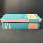 Vintage Penneys Blue And Pink Shoe Box  empty  Great Graphics   Colors
