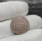 1865 Two Cent Piece Civil War Era Us Type Coin