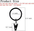 16 Pack Curtain Rings With Clips  Window Clip Rings Black Curtain Hooks Hangers 
