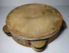 Old Vintage Antique Genuine Calf Skin Head Tambourine Vintage Music Instrument