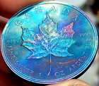 2021 Canada Maple Leaf 5 Dollars 1 Oz 999 Fine Silver Bu Monster Rainbow Toning