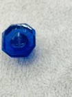 Blue Glass Intaglio Seal Stone Bon Soir Candlestick Motto Loose Cabochon