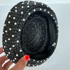 Vintage 1950s Black Pearl Pillbox Hat Birdcage Veil Jackie Kennedy Style