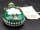 Vtg Sterling Silver Russian Enamel Green Perfume Bottle Cloisonne 925 Exc  