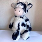 Jellycat Stuffed Animal 12  Bashful Calf Cow Plush Toy Black White Spotted Soft
