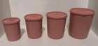 Vtg Tupperware Nesting Cannisters With Lids Set Of 4 Pink mauve
