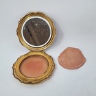 Vintage Stratton Compact Gold Tone Red Floral Design