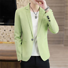 One Button Men Formal Work Blazer Jacket Business Casual Slim Fit Suit Coat Tops